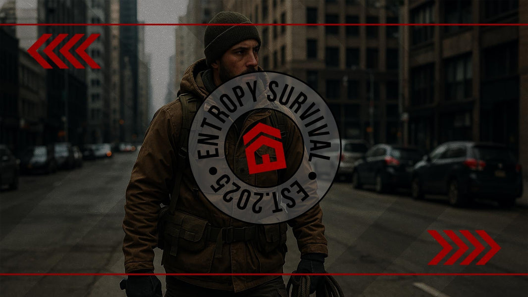 Urban survivalists prepared for city emergencies with Entropy Survival gear and planning