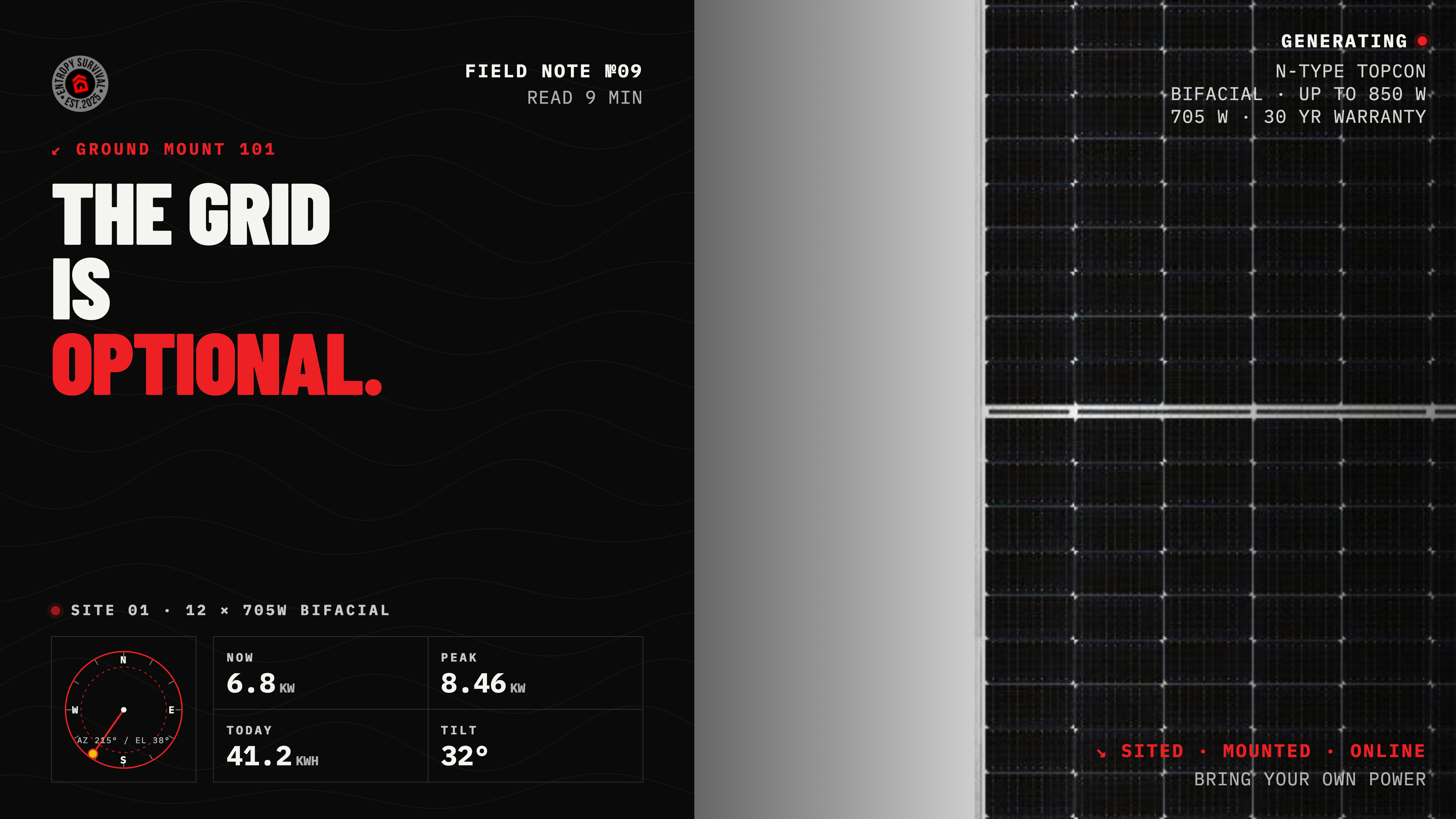 Why we recommend Canadian Solar 705W panels for serious off-grid builds — and the sizing math the spec sheet hides