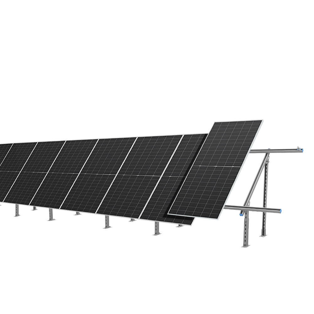 Modular & Expandable Ground Mount Brackets for 2× 400W–590W Solar Panels | Heavy-Duty Adjustable (SC)
