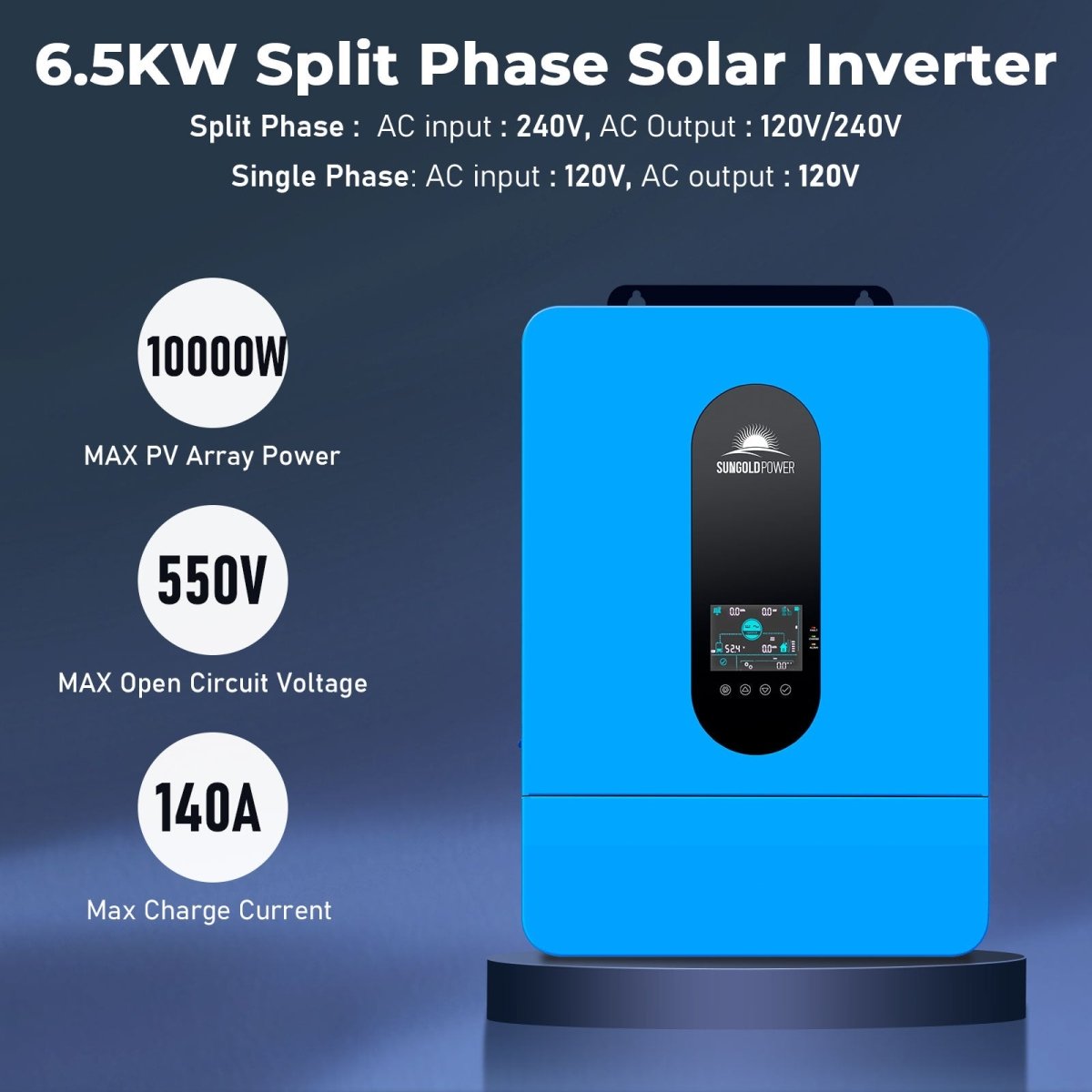 Off-Grid Solar Kit 13000W 48VDC 120VAC/240V 20.48KWH PowerWall Lithium Battery 12 X 370 Watts Solar Panels SGM-1320M (SC)