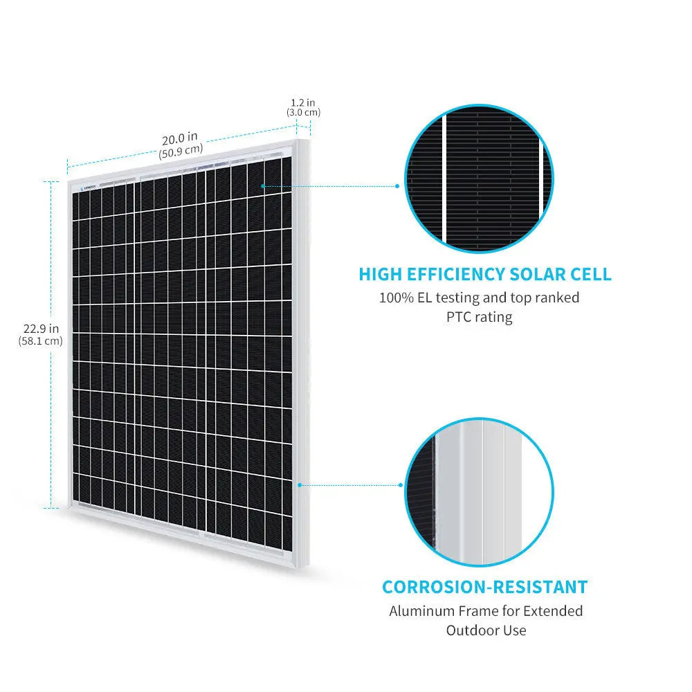 Renogy Monocrystalline 50W 12V Solar Panel (SC)