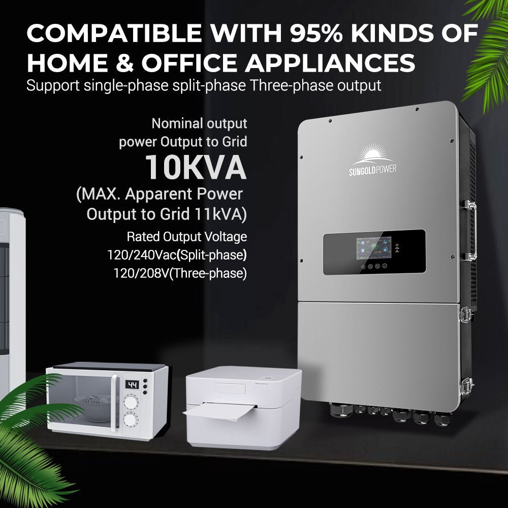 10KW Hybrid Inverter 48V Split Phase Grid Feedback Batteryless (SC)