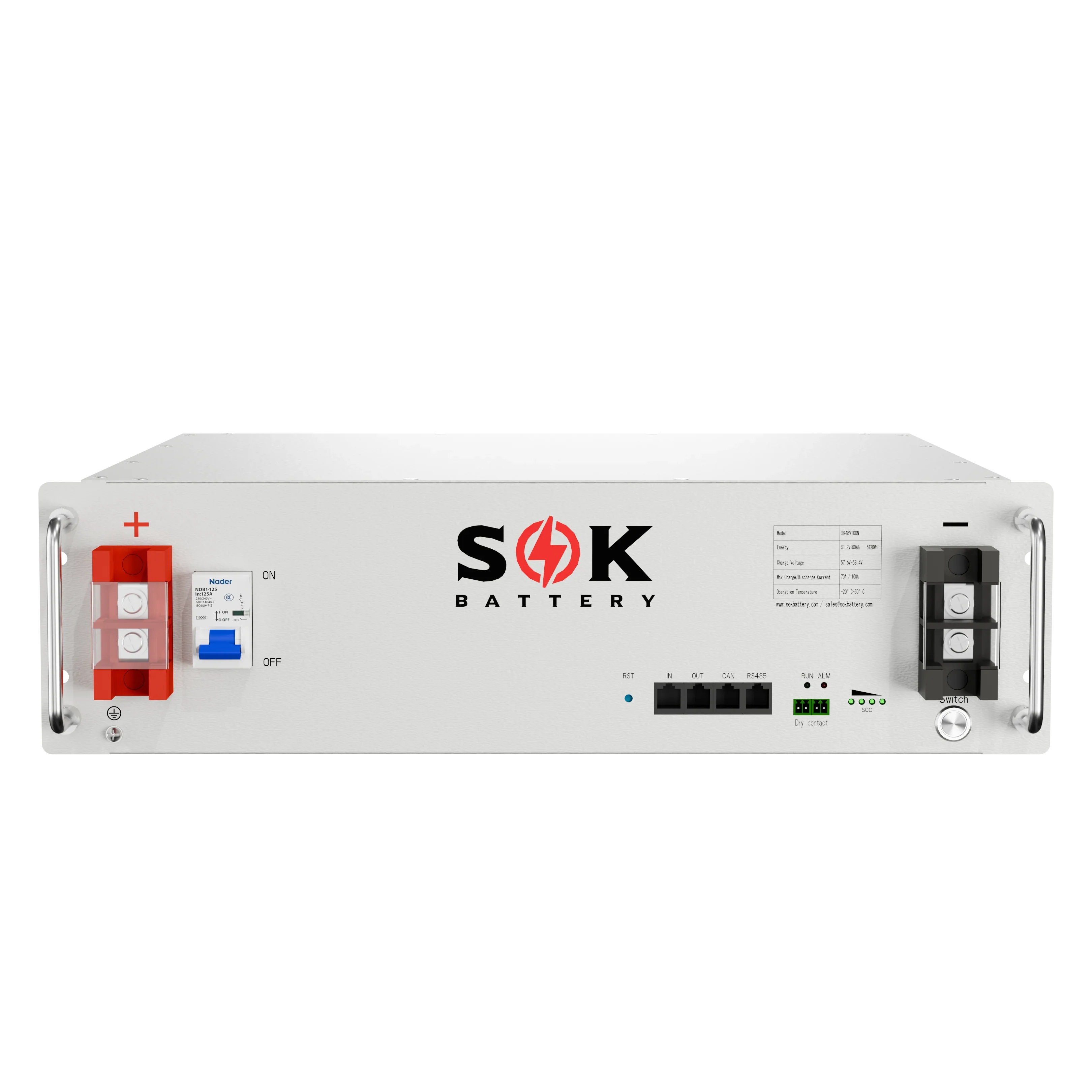 SOK Battery SK48V100N 48V100Ah Server Rack LiFePO4 Battery – Pre-Order (SC)