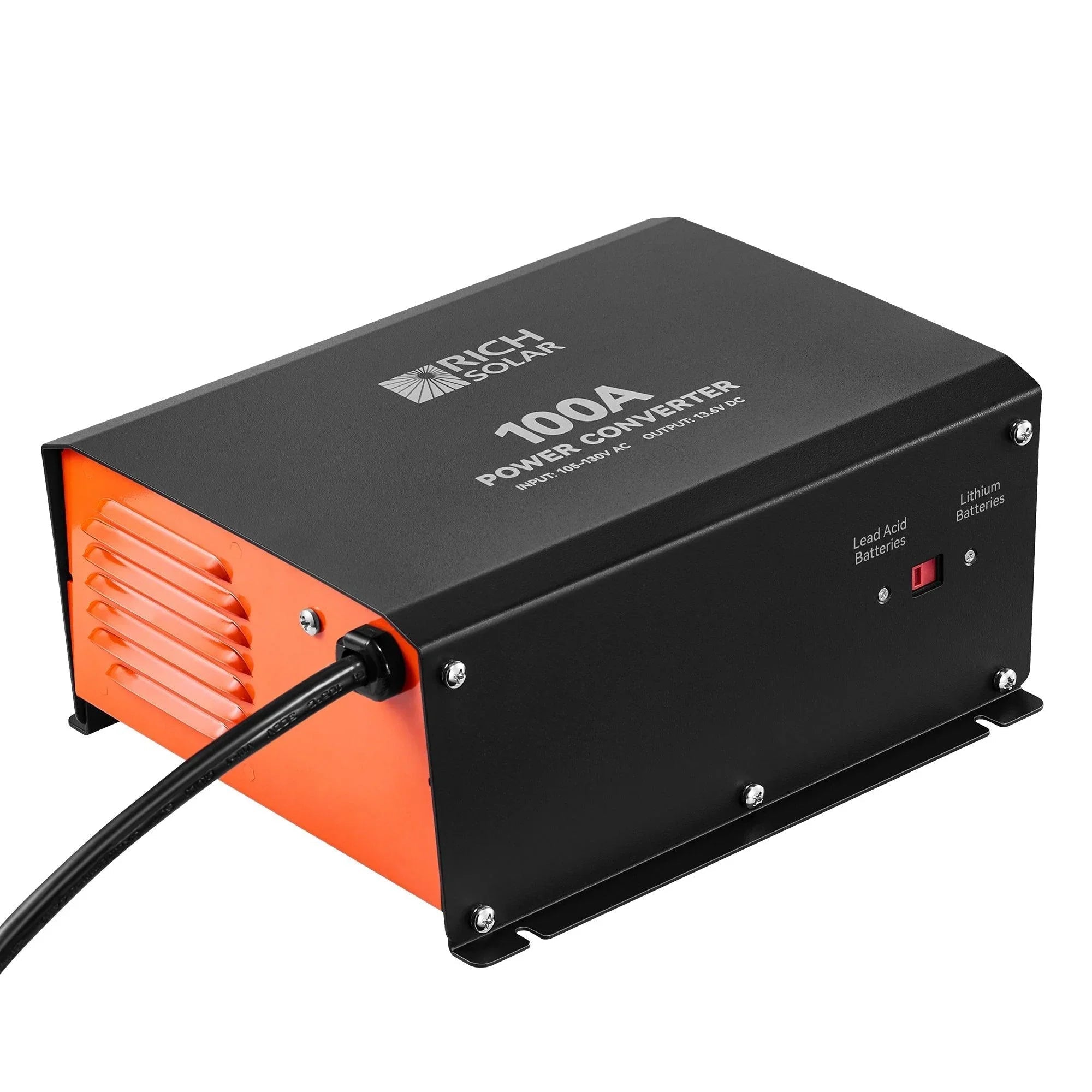 Rich Solar - 100 Amp Power Converter | 100A 120V Battery Charger | Overload, Overheat, Reverse Polarity Protection | Plug and Play (SC)