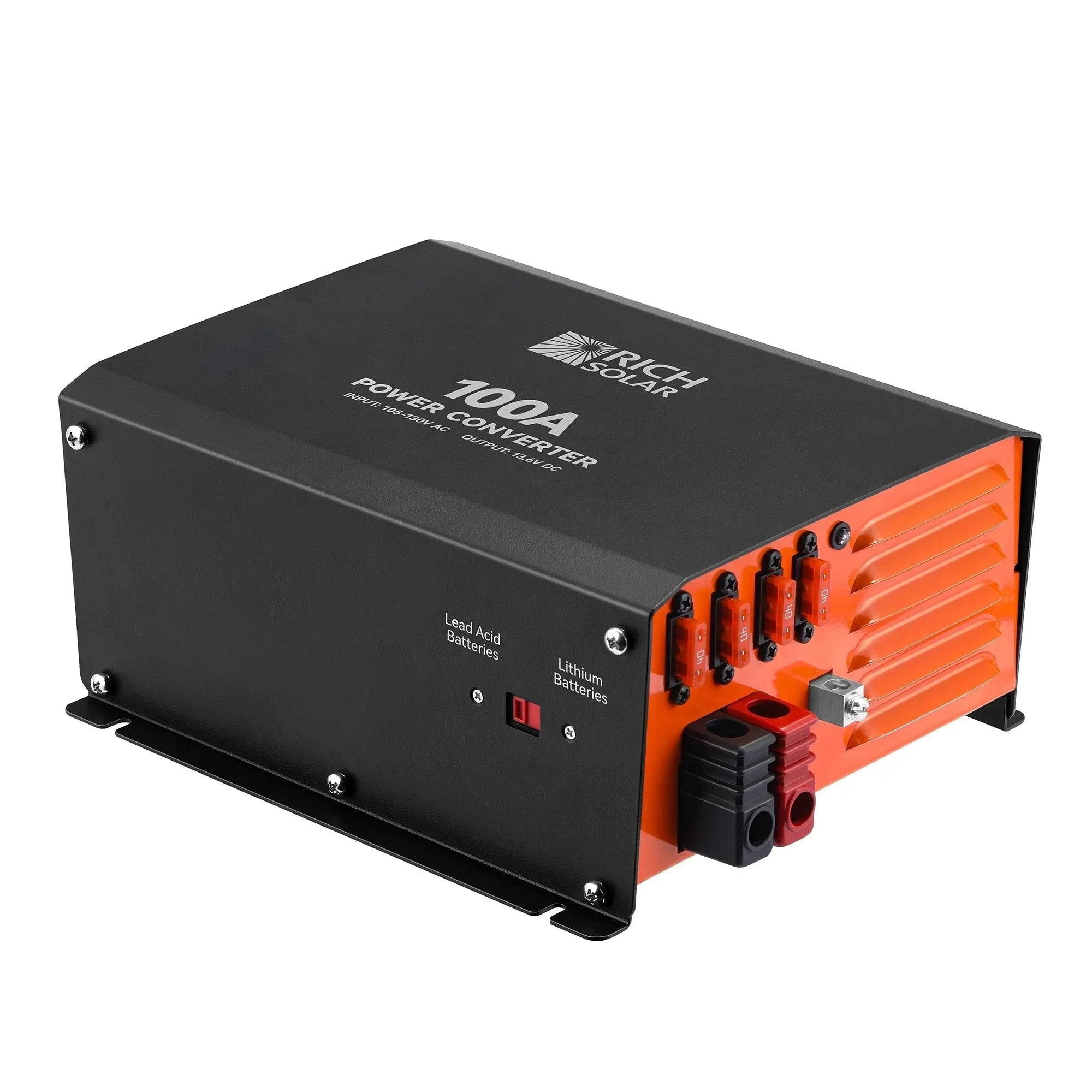 Rich Solar - 100 Amp Power Converter | 100A 120V Battery Charger | Overload, Overheat, Reverse Polarity Protection | Plug and Play (SC)