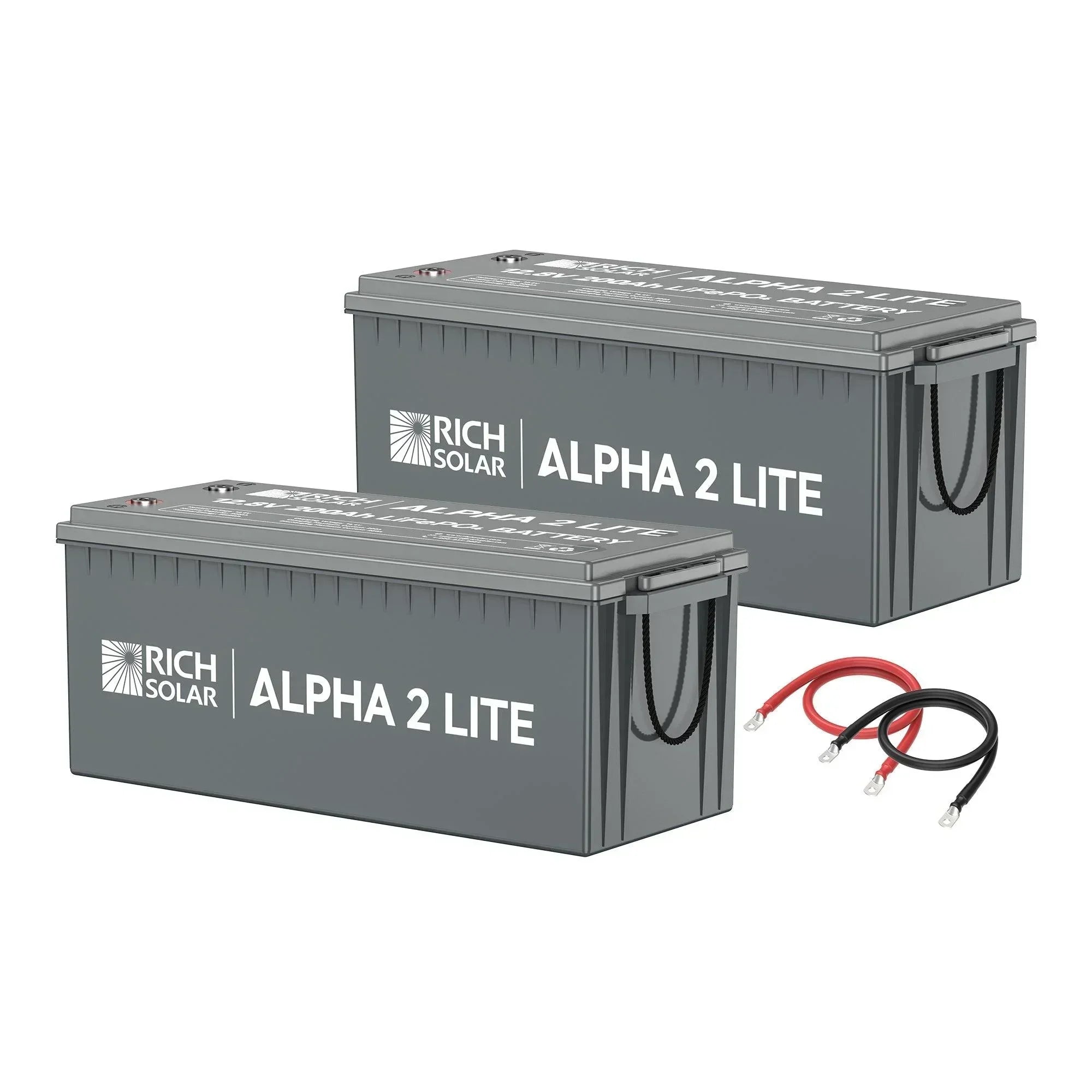 Rich Solar - 400Ah 12V LiFePO4 Off-Grid Battery Kit | 5.12kWh Deep Cycle Lithium Battery Bank | 2 X ALPHA 2 LITE in Parallel