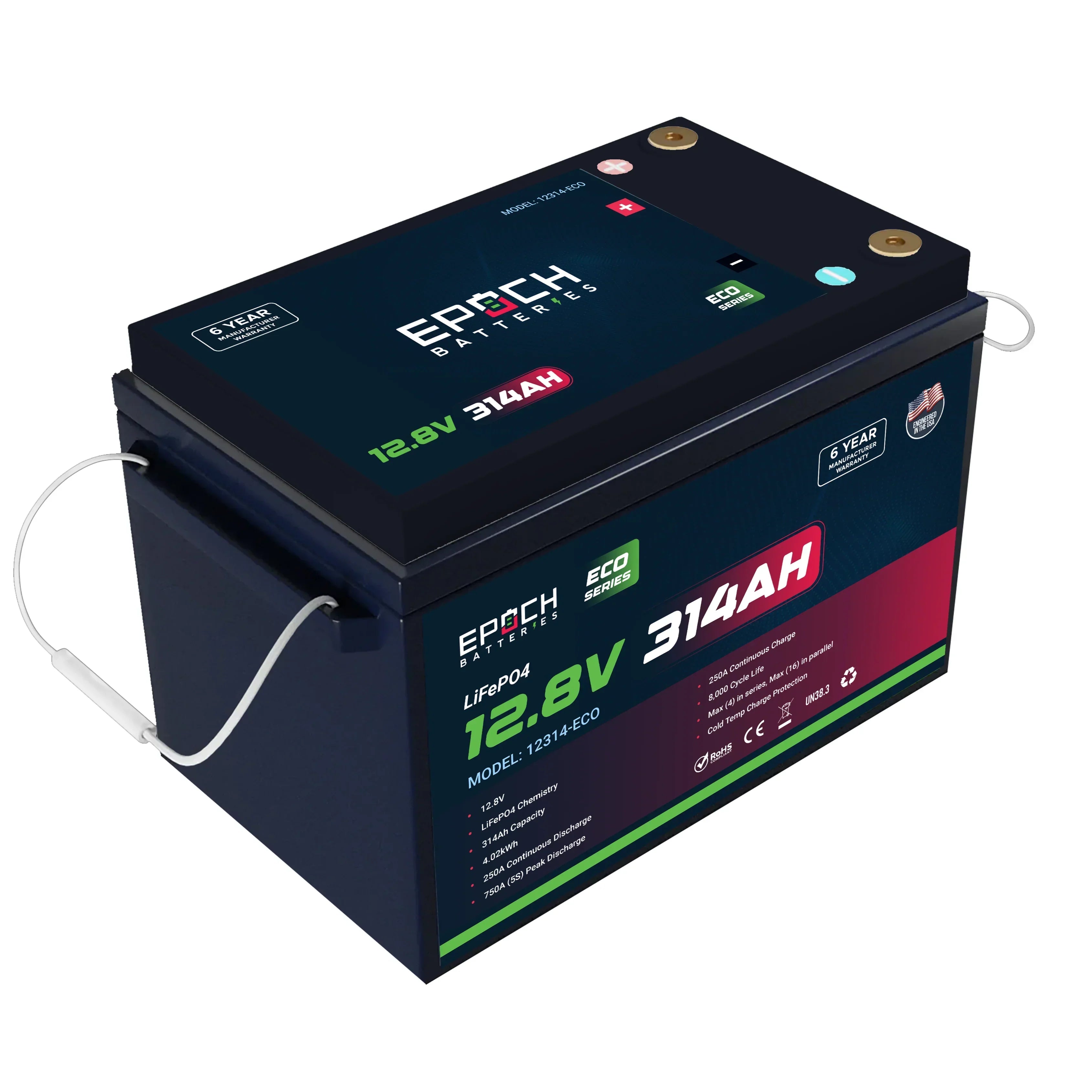 Epoch Batteries 12V 314Ah (4.02kWh) - Eco Series LiFePO4 Battery