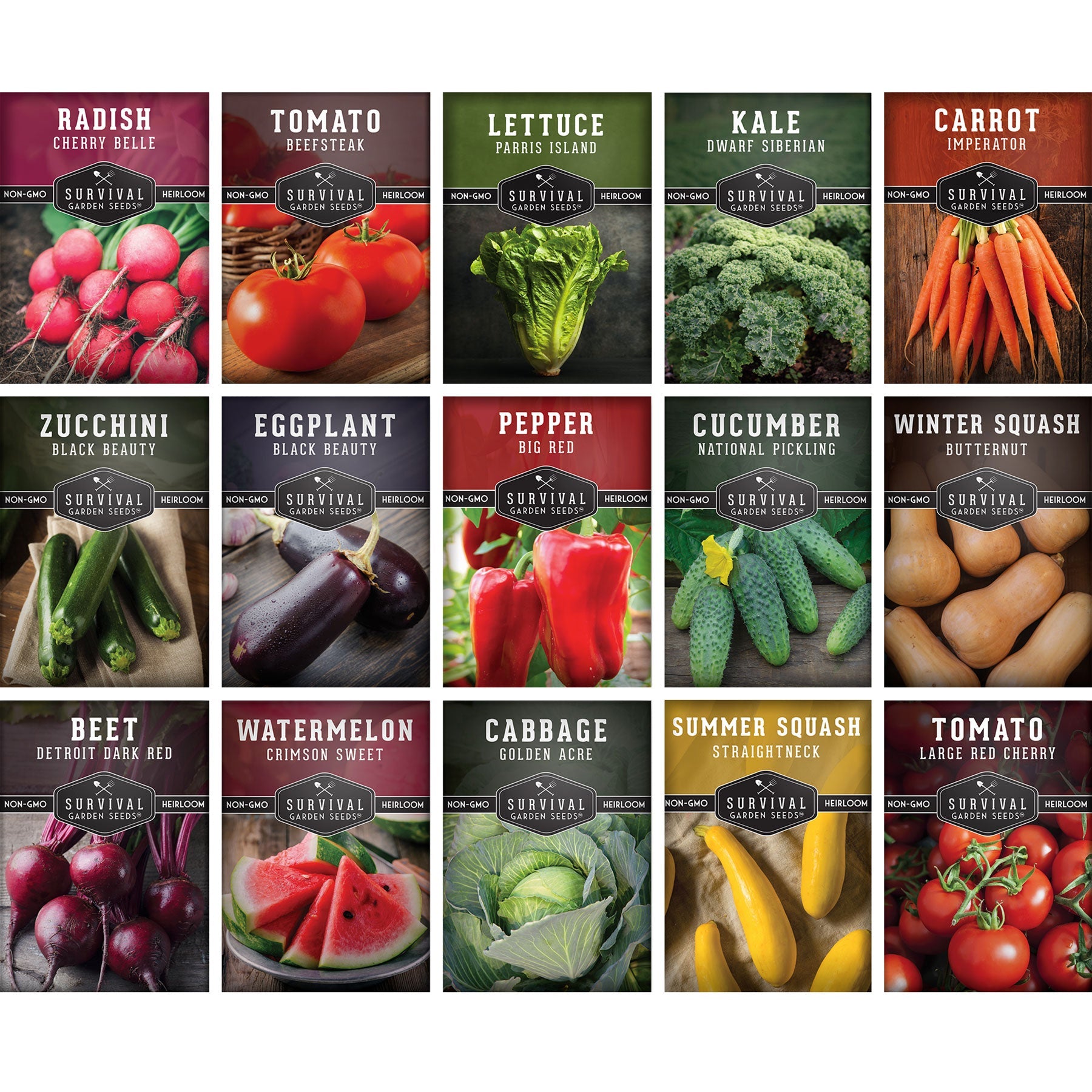Vegetable Garden Collection - 15 Packs of Vegetable Seeds (SC)