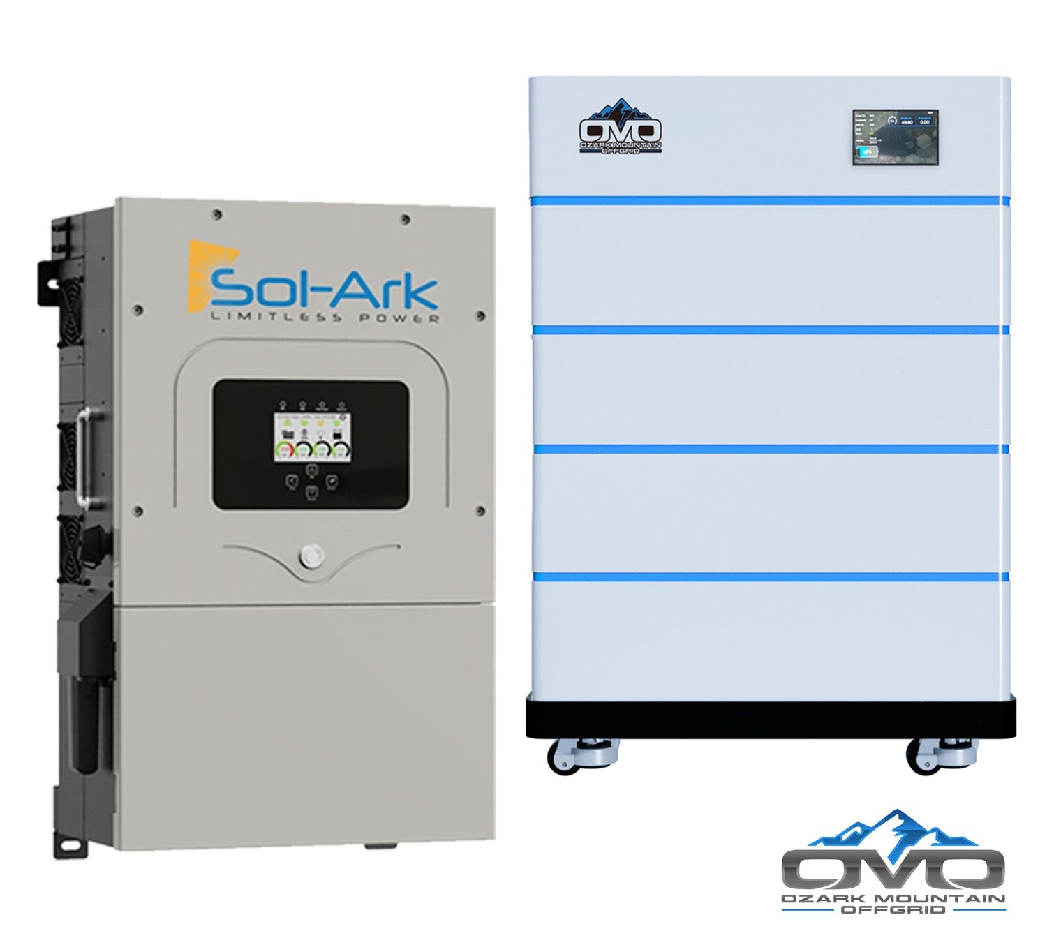 17KW Complete Offgrid Solar Kit - 18K Sol-Ark Inverter + 20.48KW OMO Stack Lithium Battery +17.6KW Solar with Ground Mount and Wiring