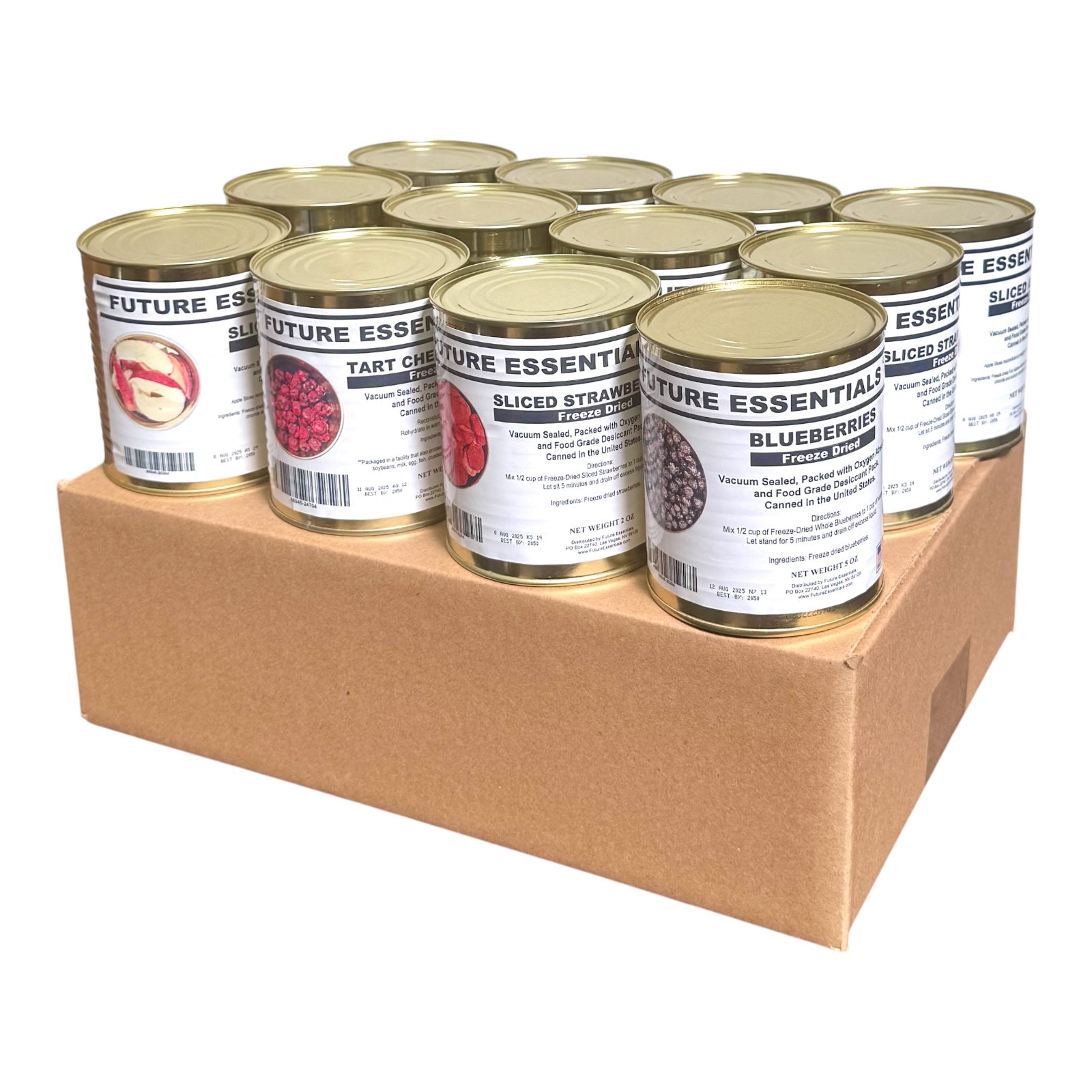 Case (12 Cans) of Future Essentials Freeze Dried Fruit Variety