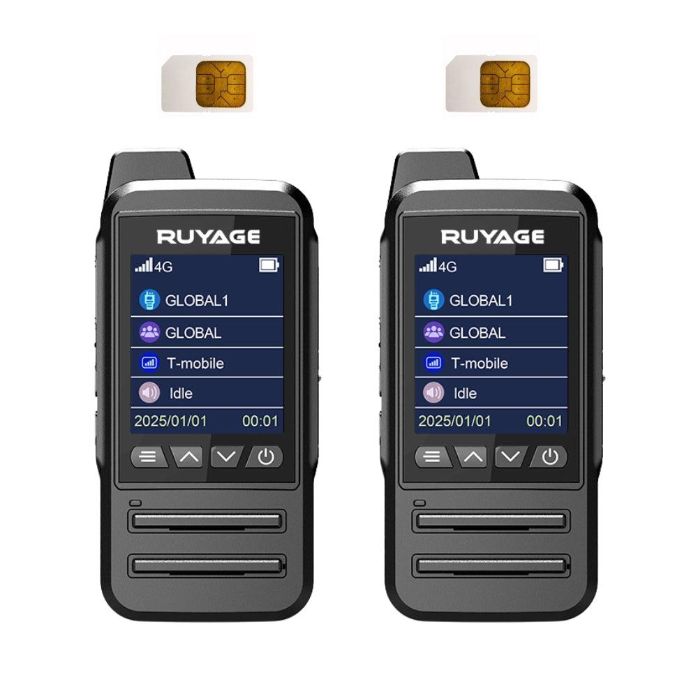 Ruyage CT68 Waterproof Nationwide Lte Two Way Radios Lifetime Free Unlimited Range Rechargeable Global 4g Poc,Portable Walkie Talkies Long Range for Adults Family Road Trip Truck Fleet 2 Pack