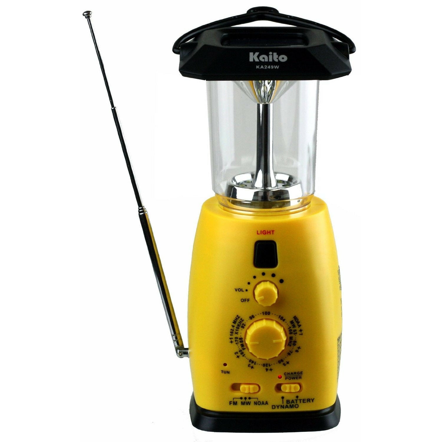 Kaito KA249W Solar Crank LED Camping Lantern with AM FM NOAA Weather Radio Yellow (SC)