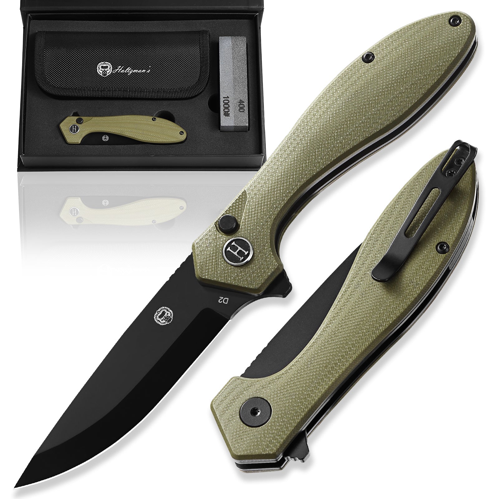 The Vector Folding Pocket Knife Giftset for Men and Women (Green and Black) (SC)