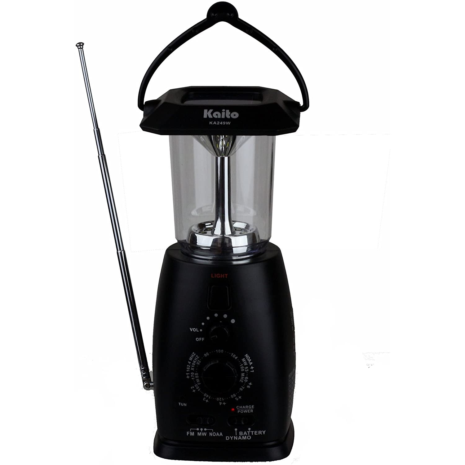 Kaito KA249W Solar Crank LED Camping Lantern with AM FM NOAA Weather Radio Black (SC)