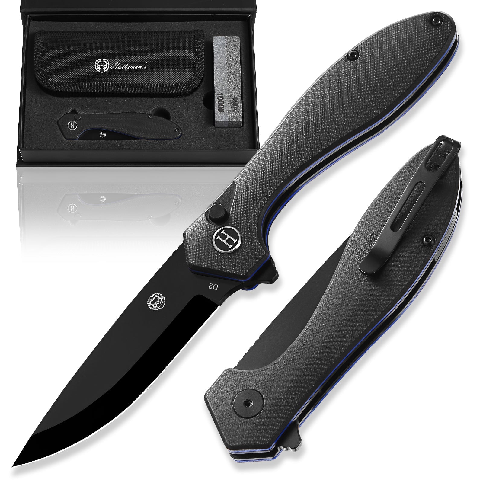 The Vector Folding Pocket Knife Giftset for Men and Women (Black) (SC)