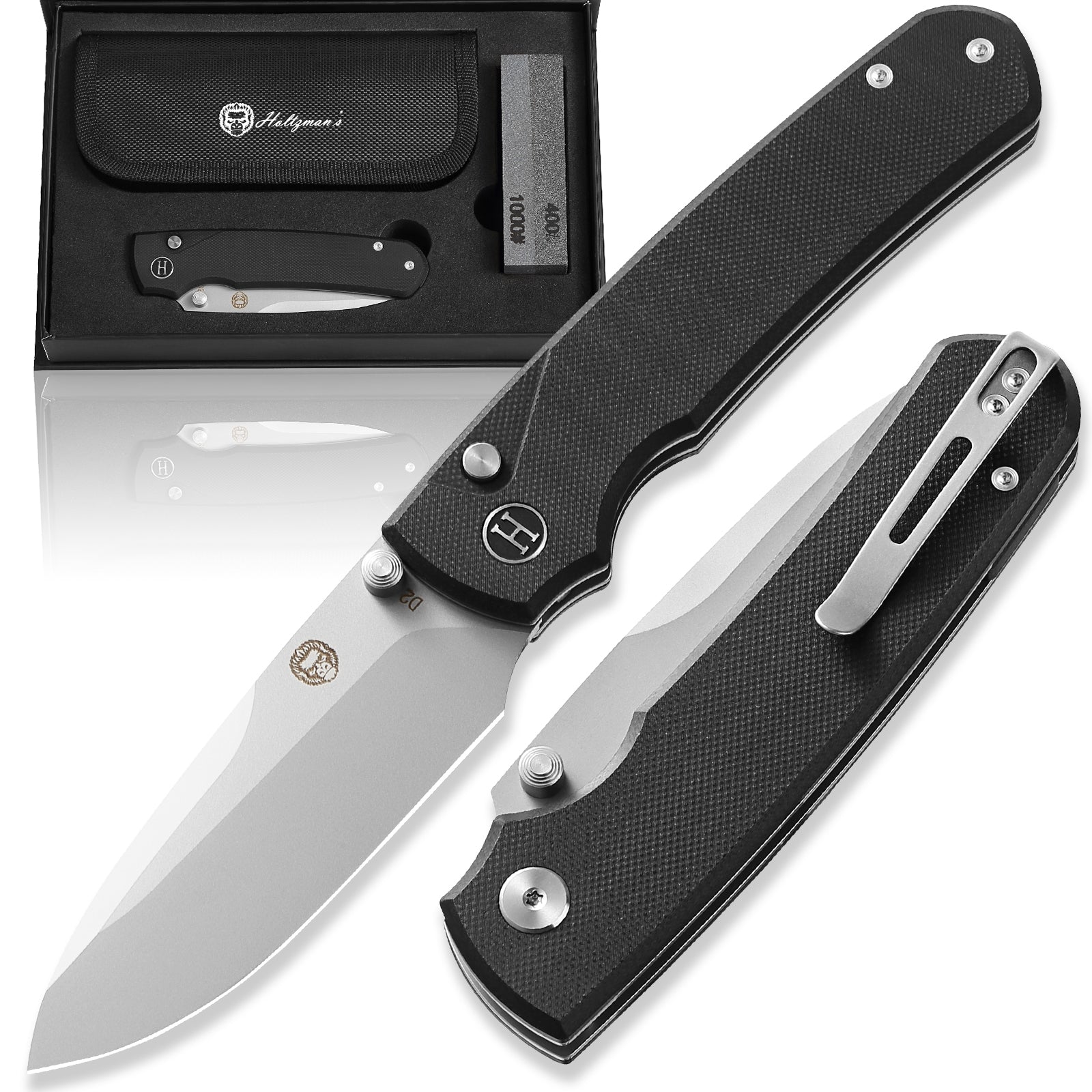 The Loyalist Folding Pocket Knife Giftset for Men and Women (Sand and Black) (SC)