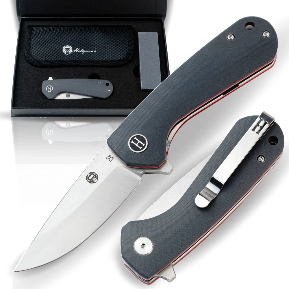 The Peasant Folding Pocket Knife Giftset for Men and Women (Red and Grey) (SC)