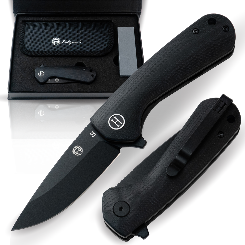 The Peasant Folding Pocket Knife Giftset for Men and Women (Black) (SC)