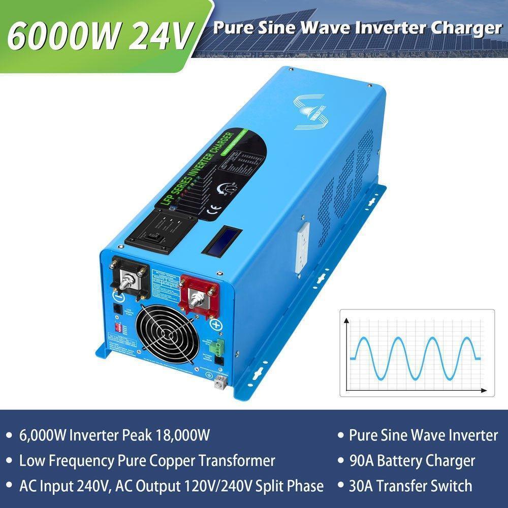 Sungold Power 6000W DC 24V Split Phase Pure Sine Wave Inverter With Charger (SC)