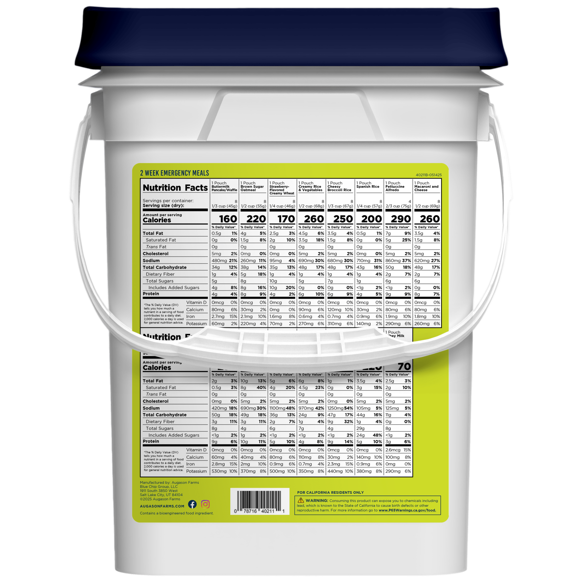 2-Week 1-Person Emergency Food Supply Kit, 119 (SC)Servings