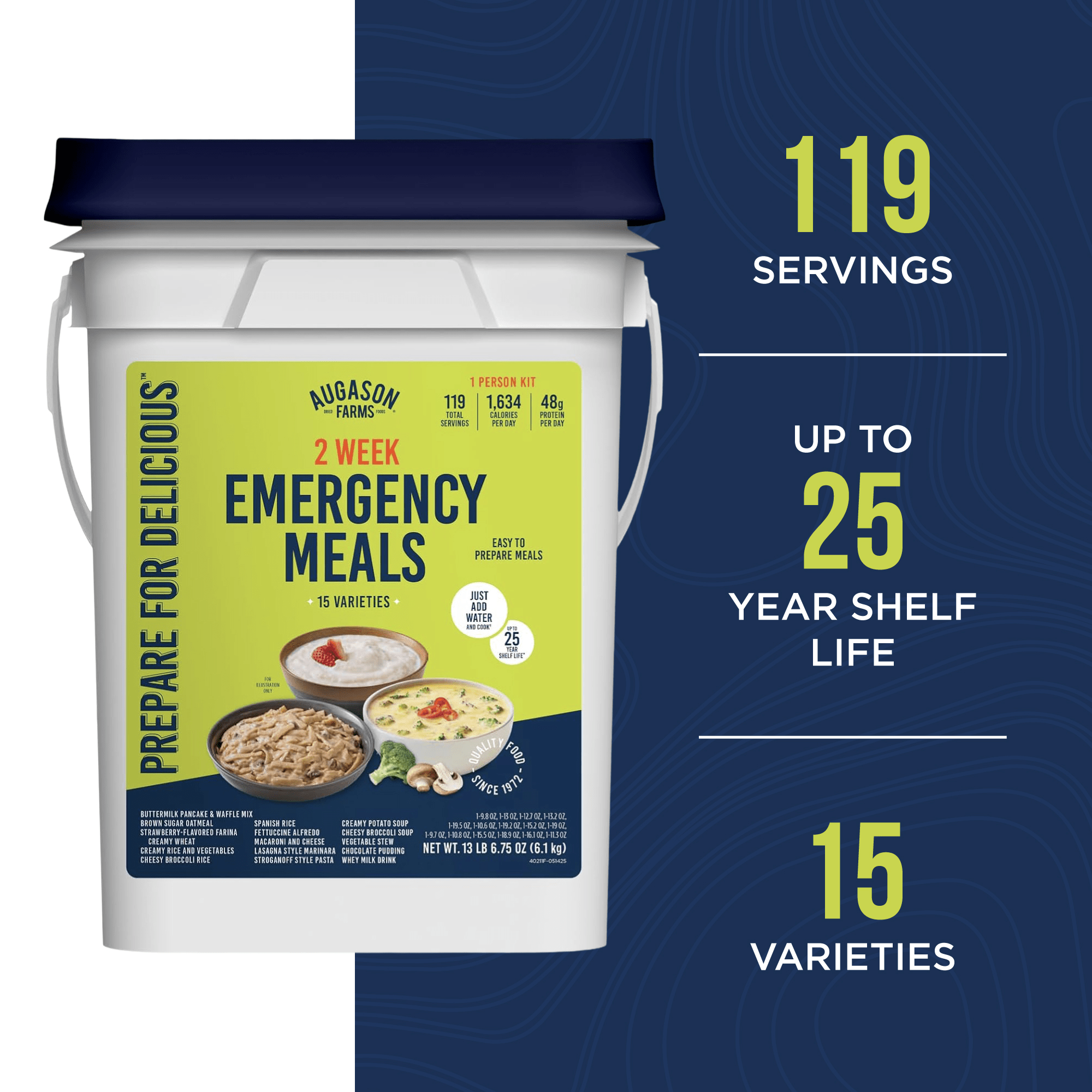 2-Week 1-Person Emergency Food Supply Kit, 119 Servings