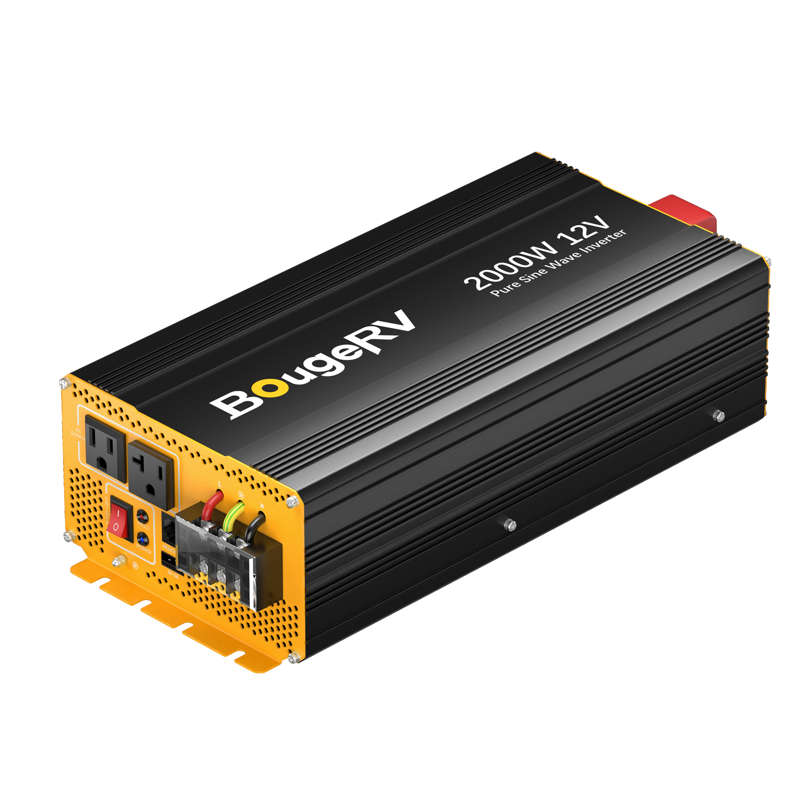 BougeRV 2000W 12V Pure Sine Wave Inverter with Bluetooth (SC)