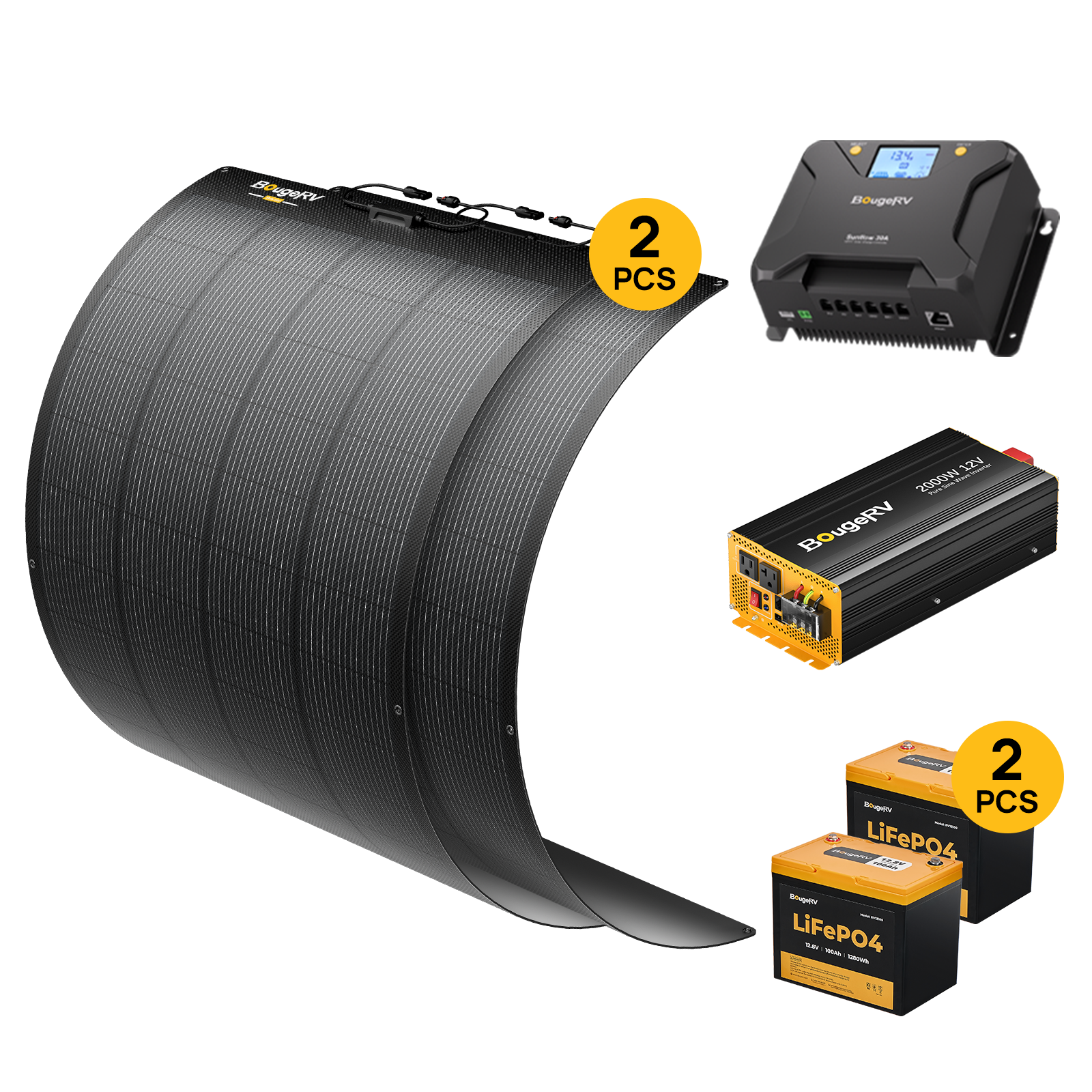 BougeRV 12V 400 Watt Arch Pro Solar System Kit (SC)