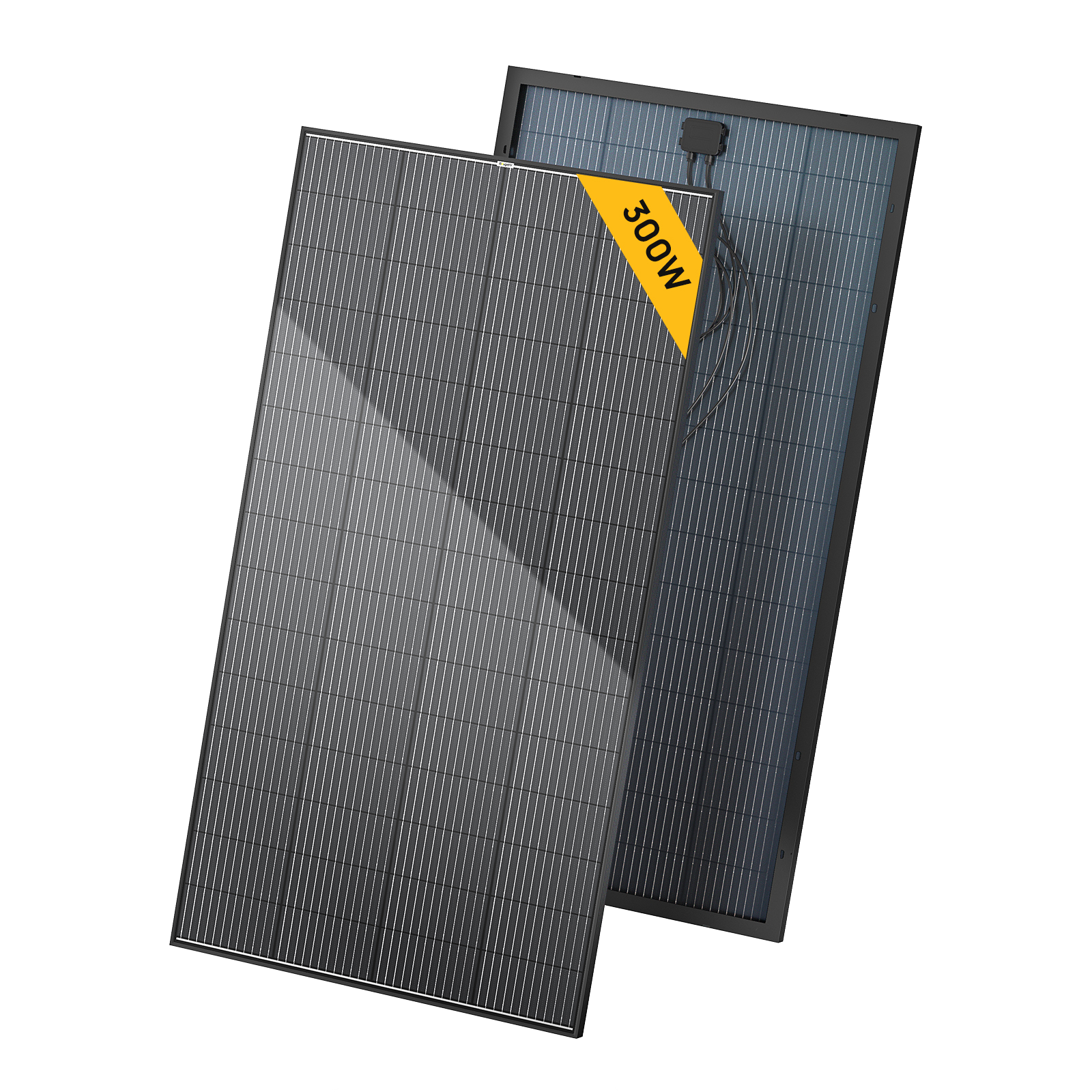 BougeRV 300 Watt 12V/24V Rigid Bifacial 12BB Mono Solar Panel (SC)