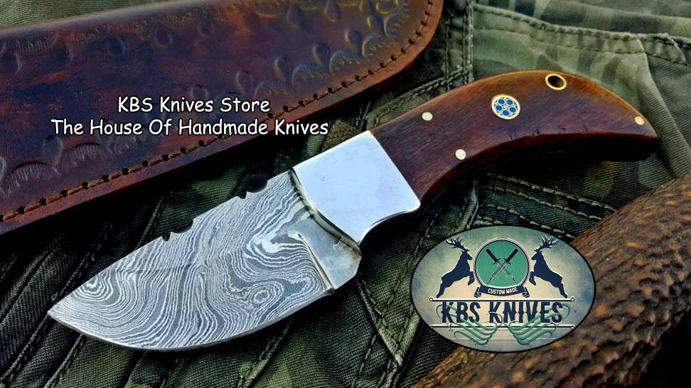 Custom Handmade Twist Damascus Steel Mini Skinner Knife (SC)