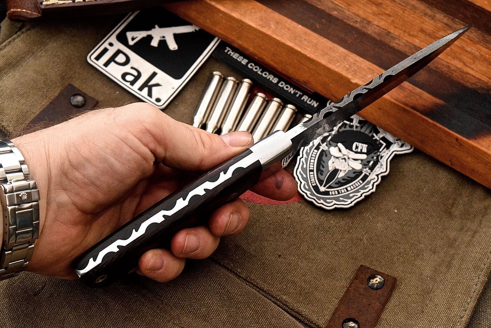 Custom Handmade Damascus Steel Skinning/Camping/Hunting Knife