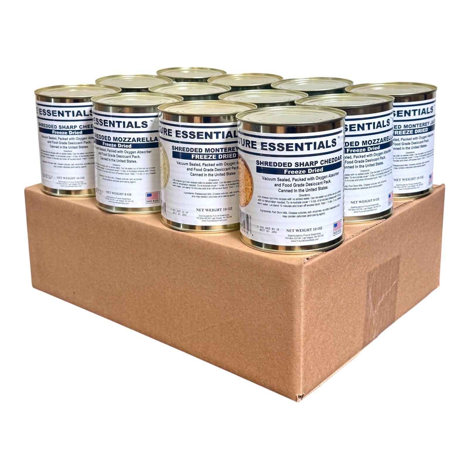 Case (12 Cans) of Future Essentials Freeze Dried Cheese Variety