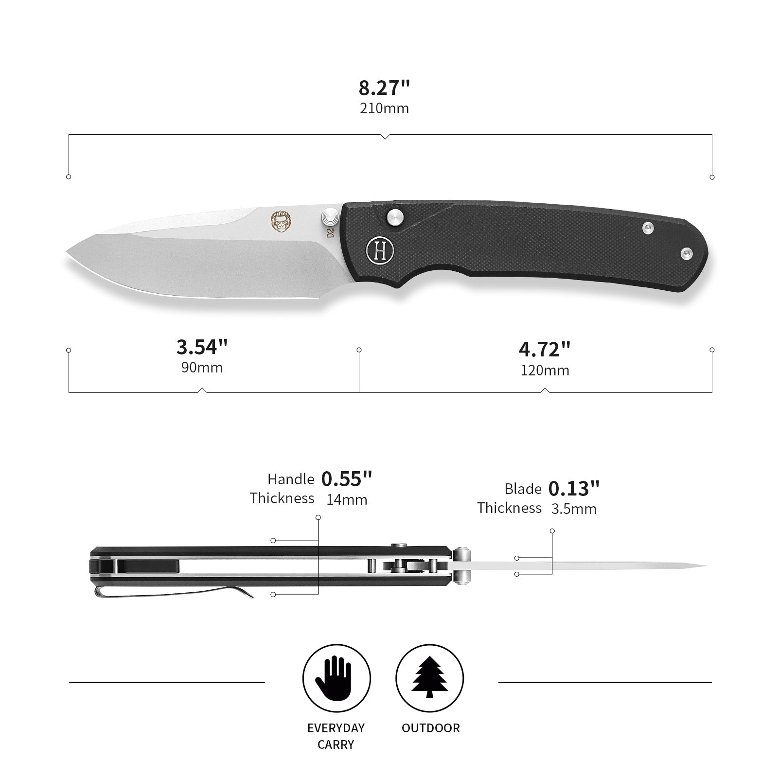 The Loyalist Folding Pocket Knife Giftset for Men and Women (Sand and Black) (SC)