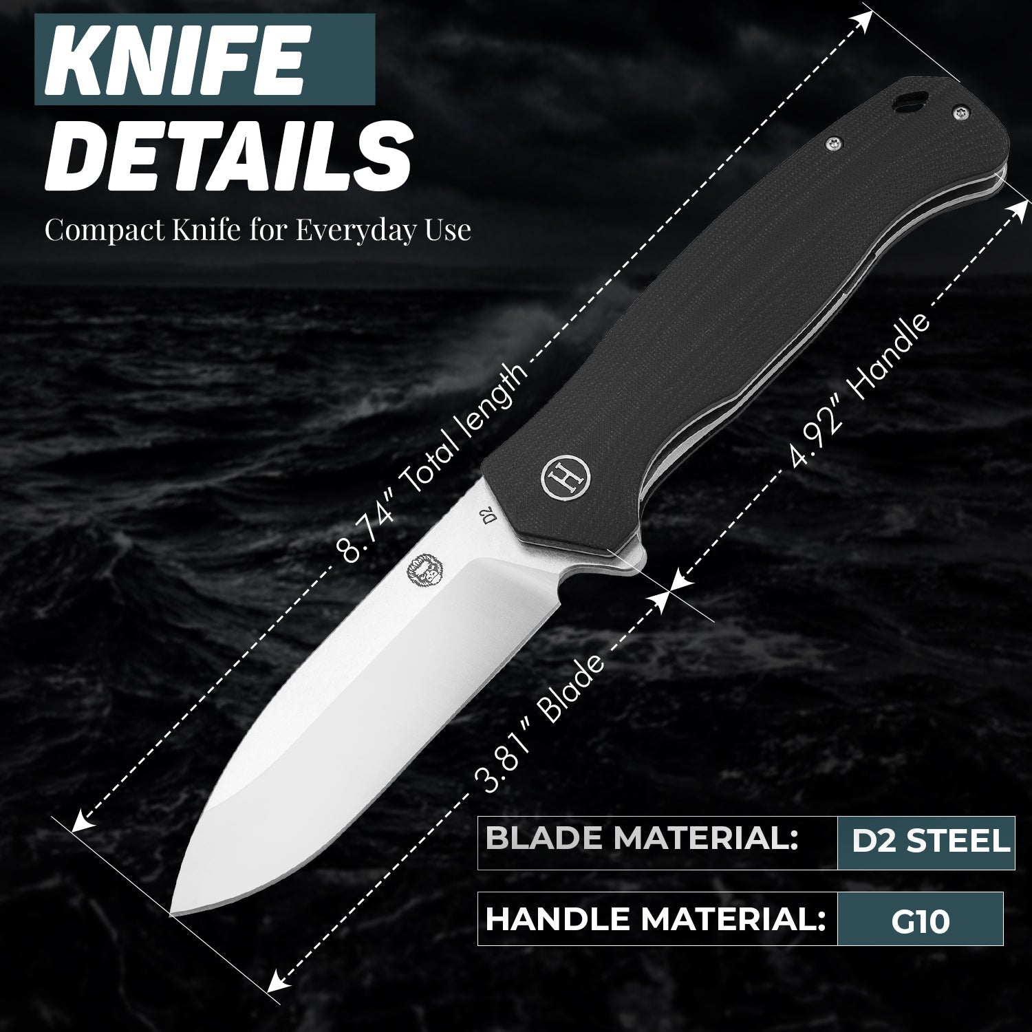 The Wild Trail Folding Pocket Knife Giftset for Men and Women (Silver and Black) (SC)