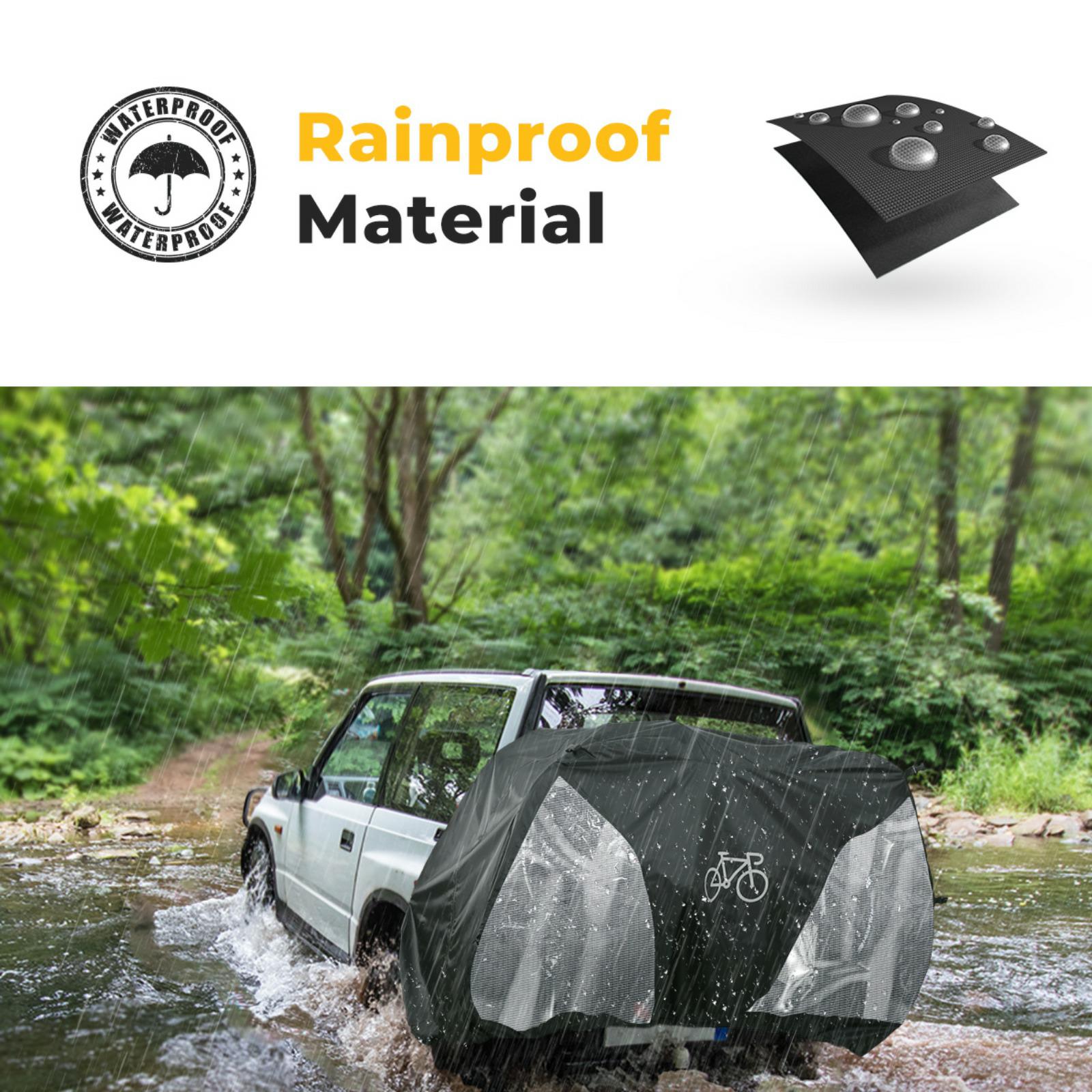 BougeRV Waterproof Hitch Bike Rack Cover (3–4 Bikes) with Tail Light Window (SC)