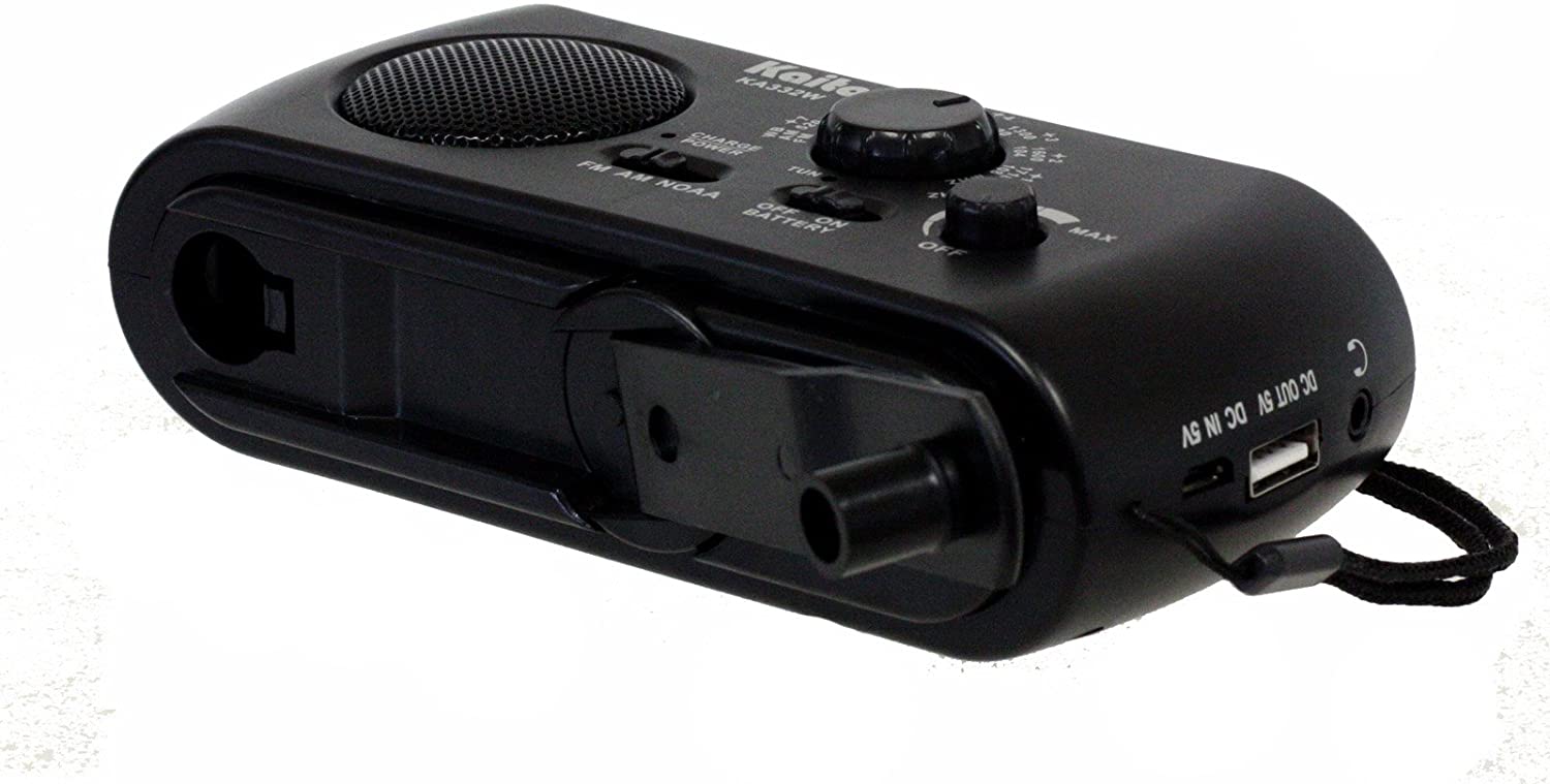 Kaito KA332W Portable Hand Crank Solar AM/FM NOAA Weather Radio Black (SC)