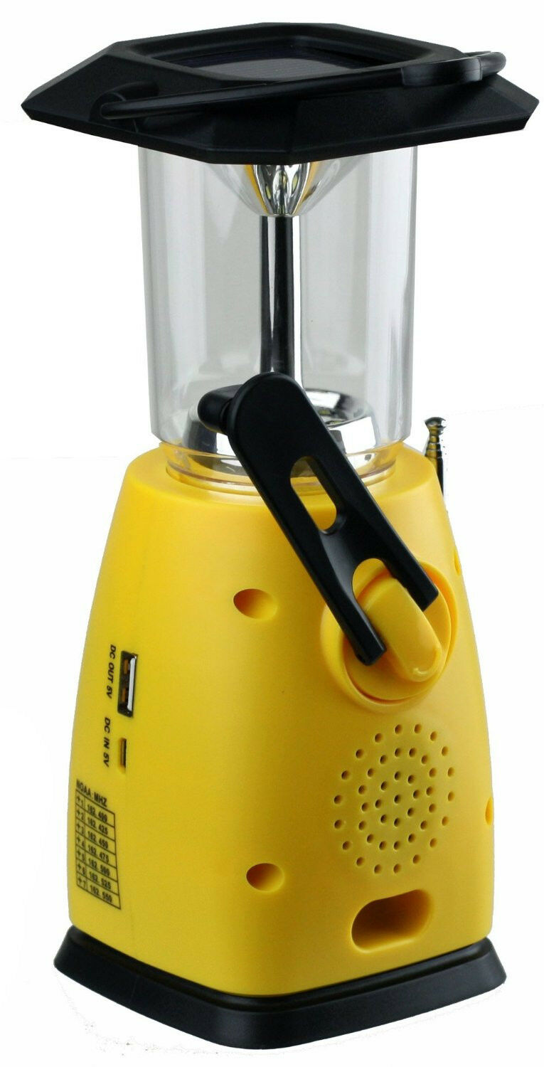 Kaito KA249W Solar Crank LED Camping Lantern with AM FM NOAA Weather Radio Yellow (SC)