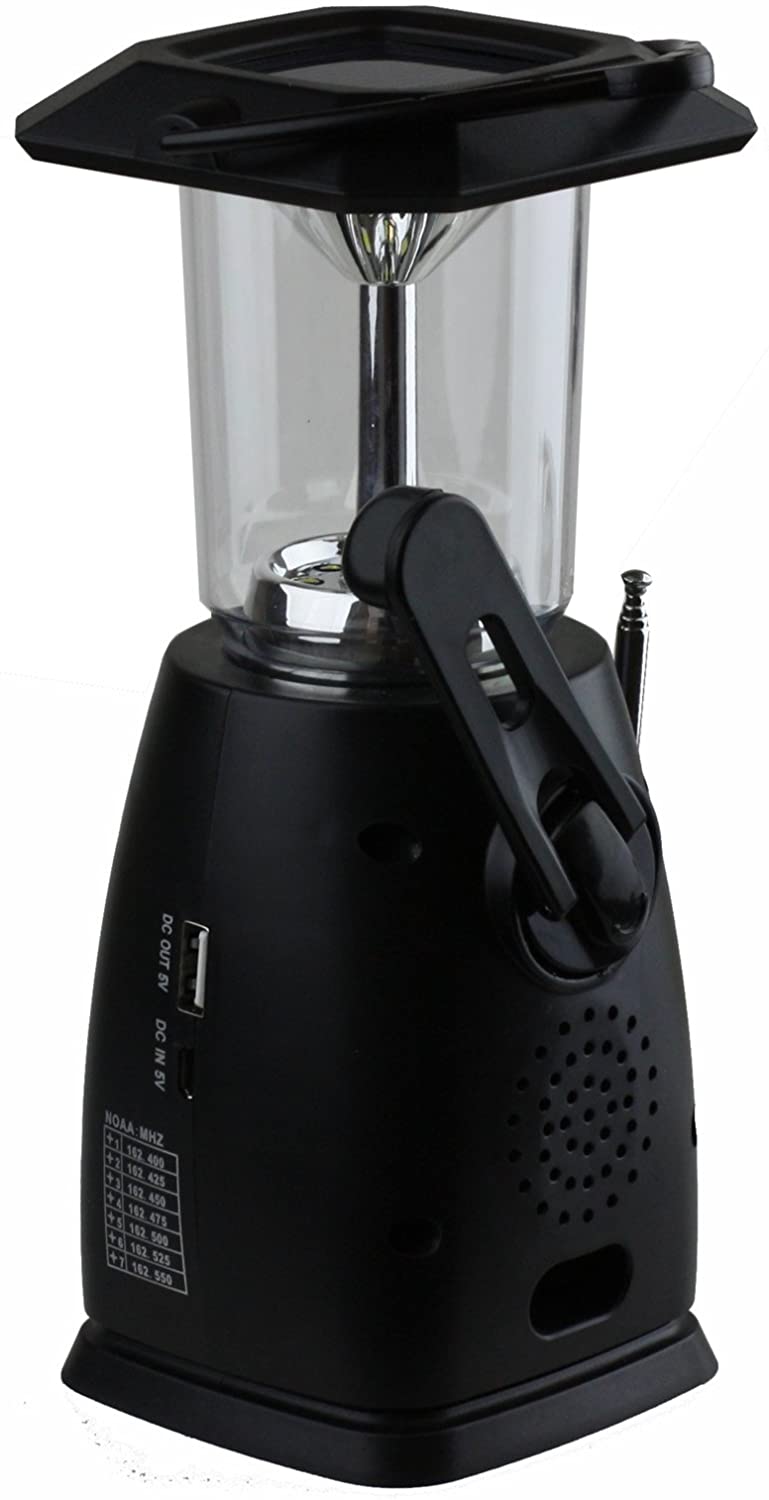 Kaito KA249W Solar Crank LED Camping Lantern with AM FM NOAA Weather Radio Black (SC)