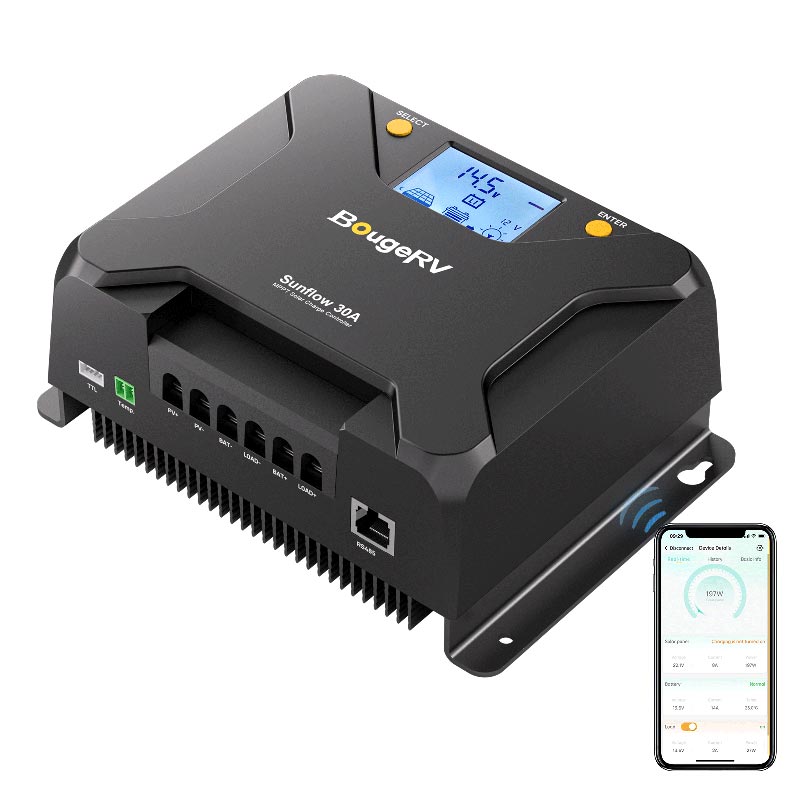BougeRV Sunflow 30A MPPT Solar Charge Controller 12V/24V (SC)