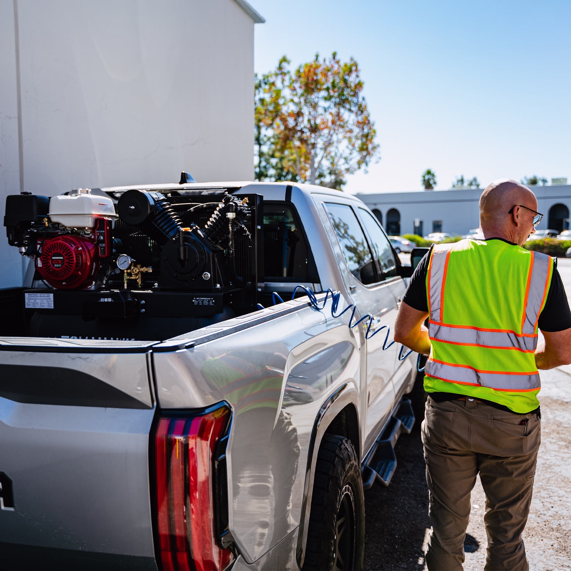 30 Gallon Air Compressor 13HP Honda GX390 Engine Horizontal Tank 24.4 CFM @ 90 PSI Gas-Powered (SC)