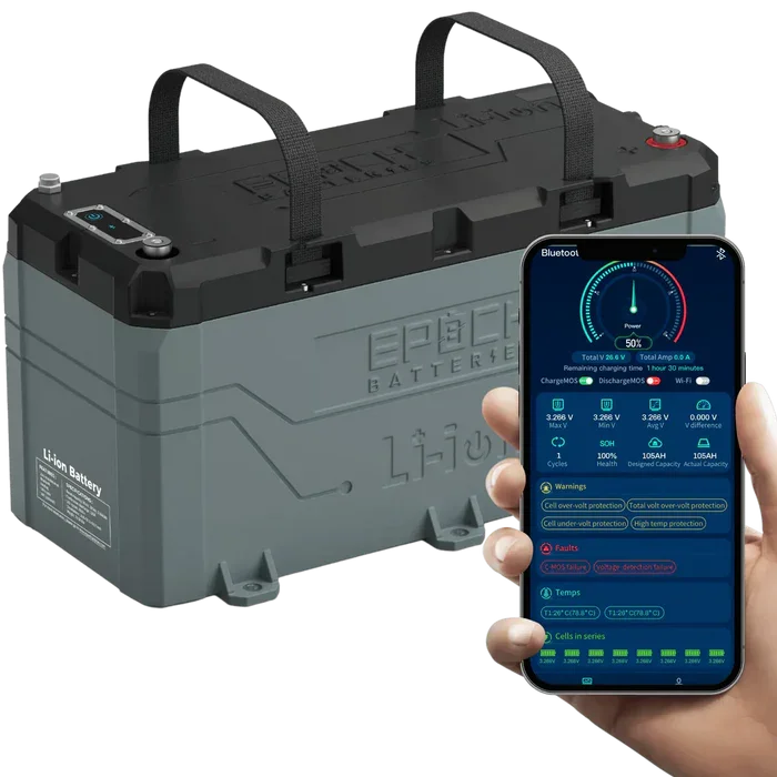 Epoch Batteries 36V 100Ah LiFePO4 Lithium Battery - Bluetooth, Heating, Waterproof (SC)