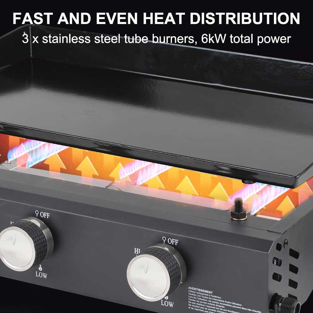 Camplux GP103B 3 Brenner Gasgrill Schwarz, 2220cm², ideal zum Kochen im Freien und Camping