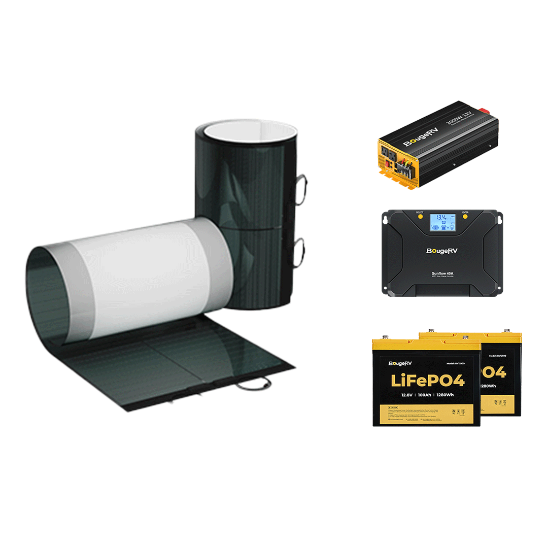 BougeRV 12V 400 Watt CIGS Flexible Solar System Kit(Adhesive) (SC)