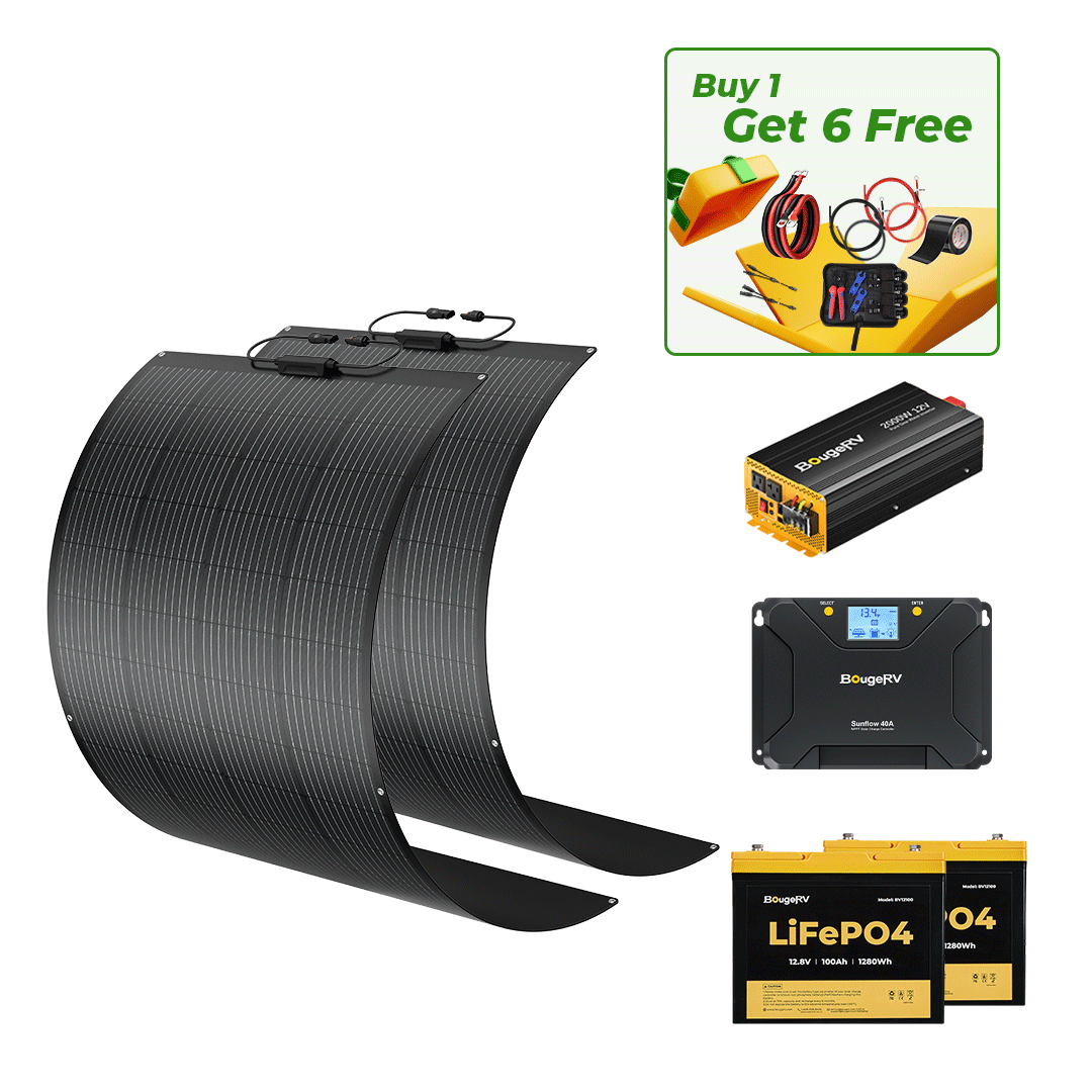 BougeRV 12V 400 Watt Flexible Solar System Kit (SC)