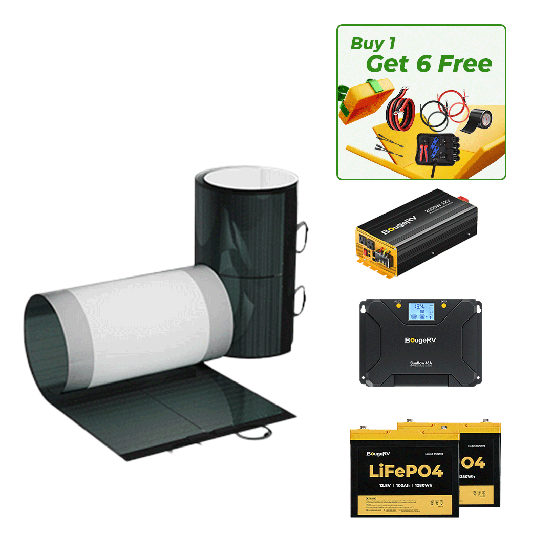 BougeRV 12V 400 Watt CIGS Flexible Solar System Kit(Adhesive) (SC)