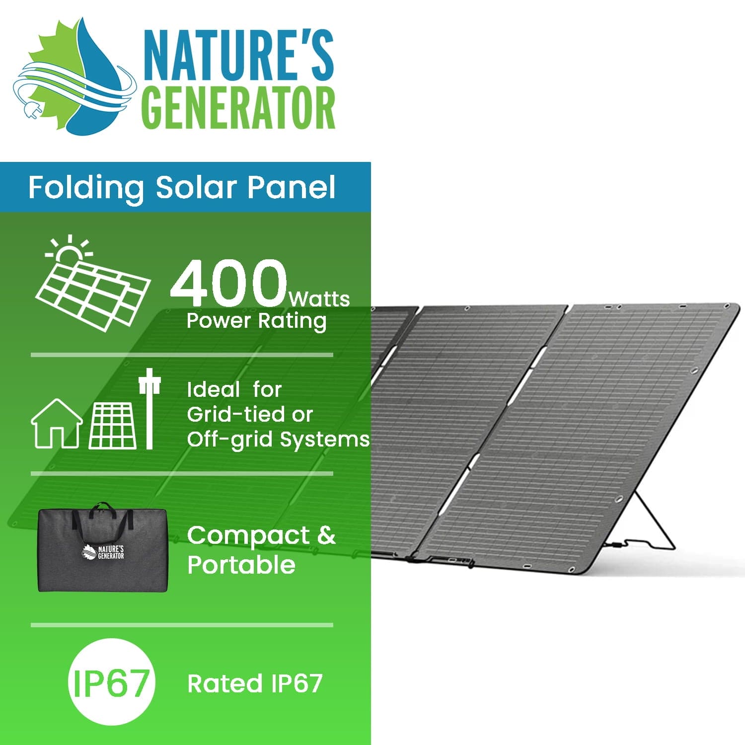 Nature's Generator 400W Folding Solar Panel (SC)