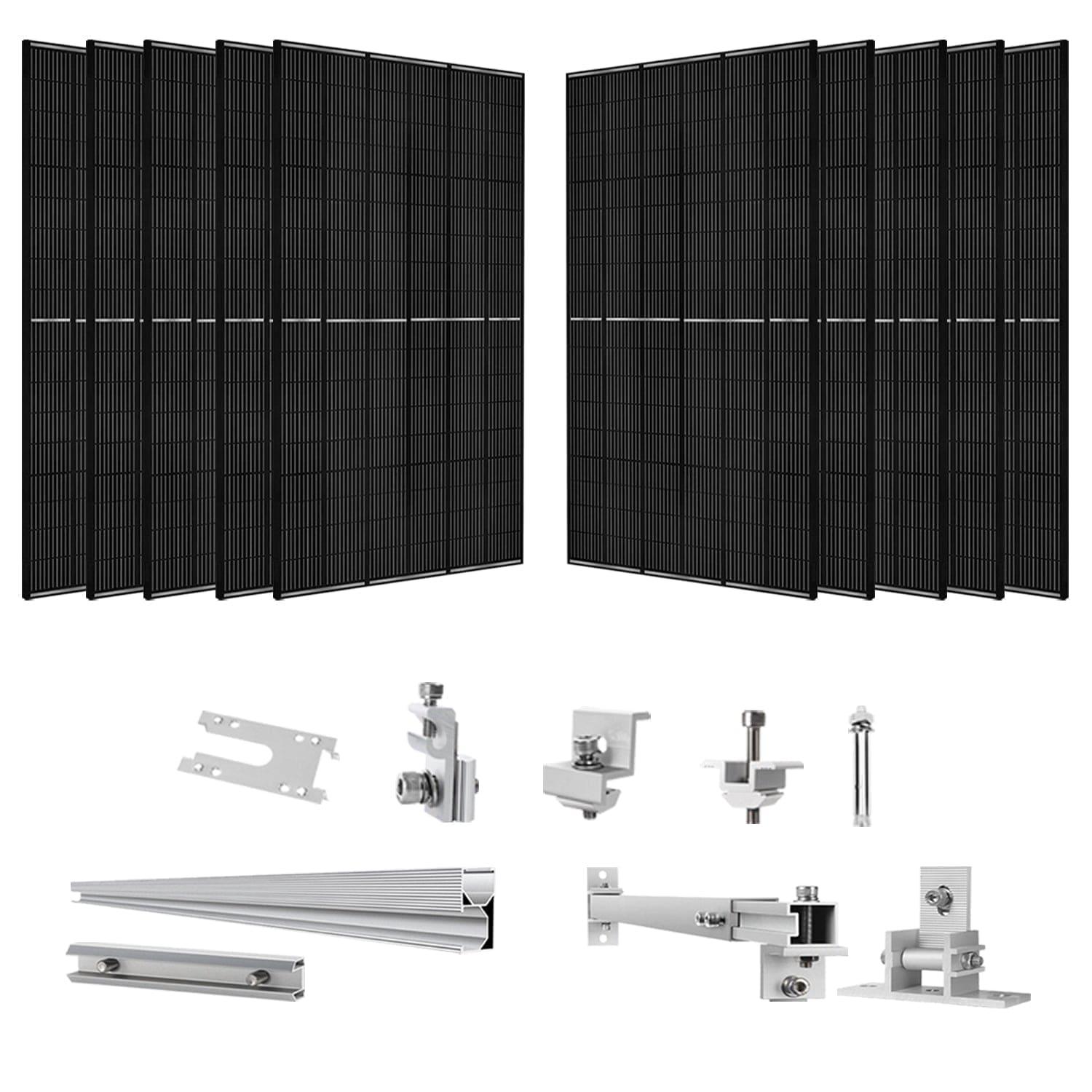 410 Watt Monocrystalline Solar Panel (10 Pack) With Solar Panel Mount Rack (SC)