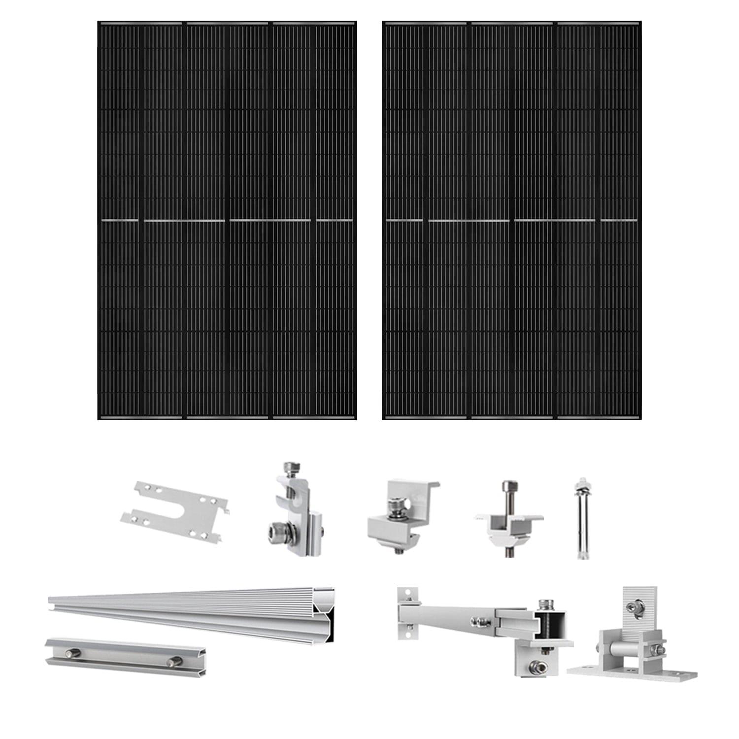 Nature's Generator - 410 Watt Monocrystalline Solar Panel (2 Pack) With Solar Panel Mount Rack (SC)