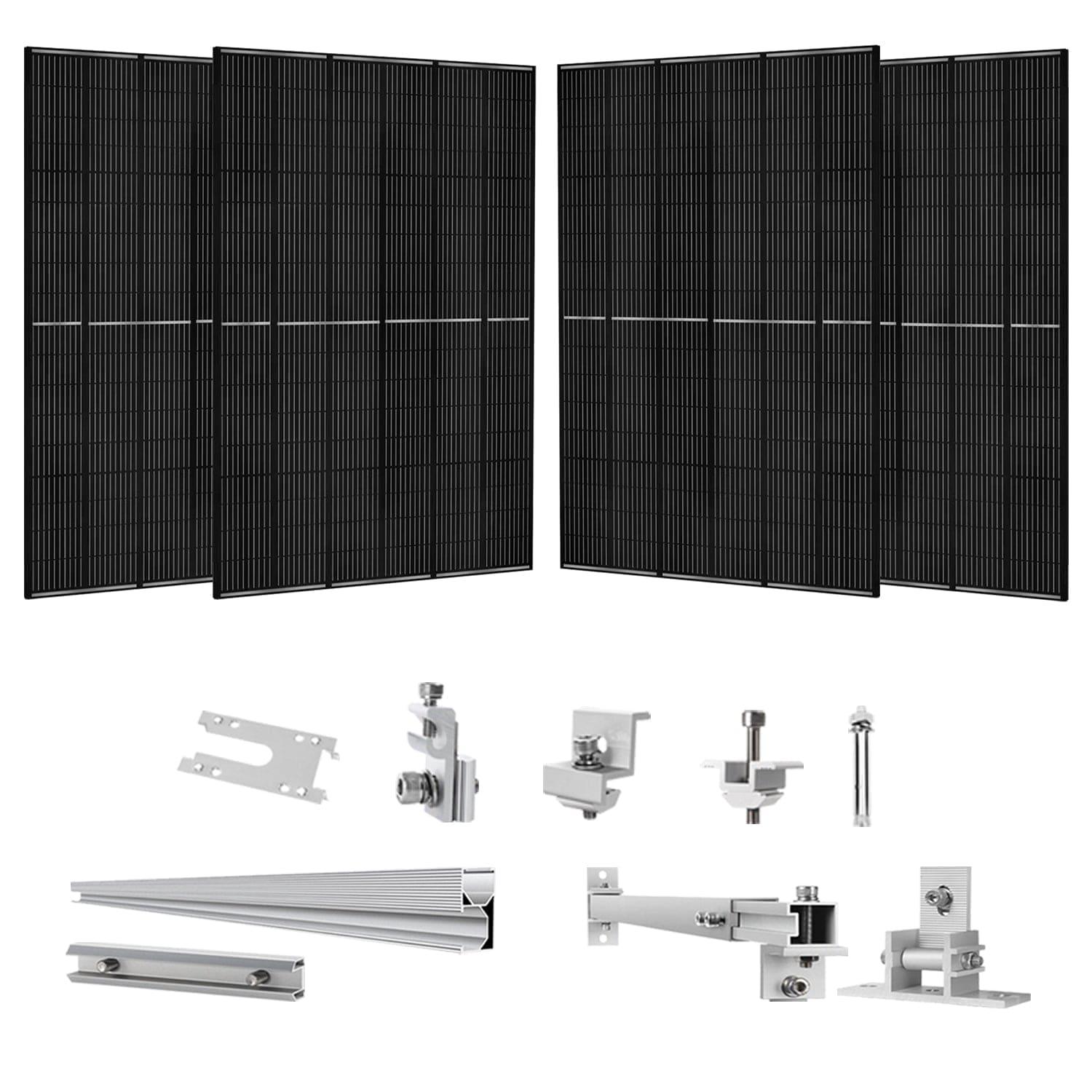 Nature's Generator - 410 Watt Monocrystalline Solar Panel (4 Pack) With Solar Panel Mount Rack (SC)