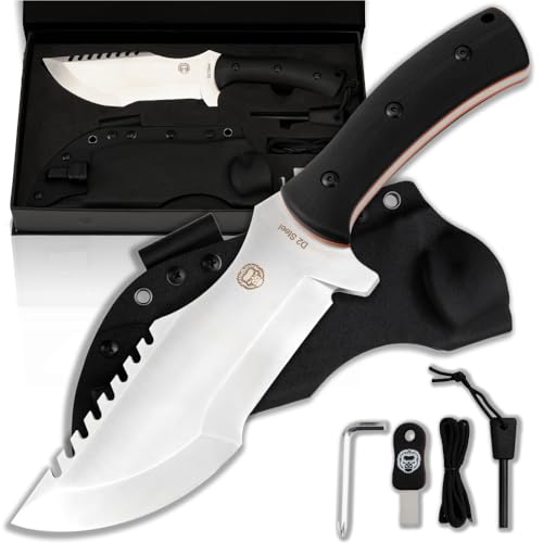 The Tracker D2 Steel Bushcraft Survival Knife Gift Set (Black and Orange) (SC)