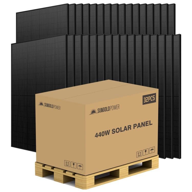 440W MONO BLACK PERC SOLAR PANEL FULL PALLET (32 PANELS) UL 61730 (SC)